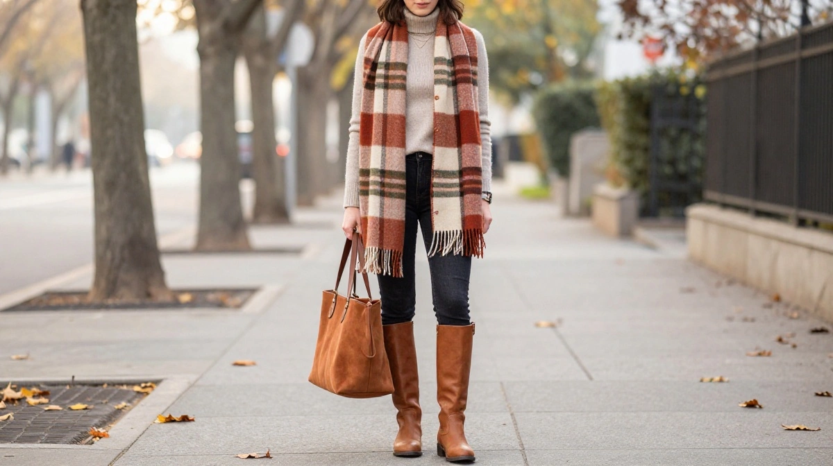 Plaid Scarf Layers